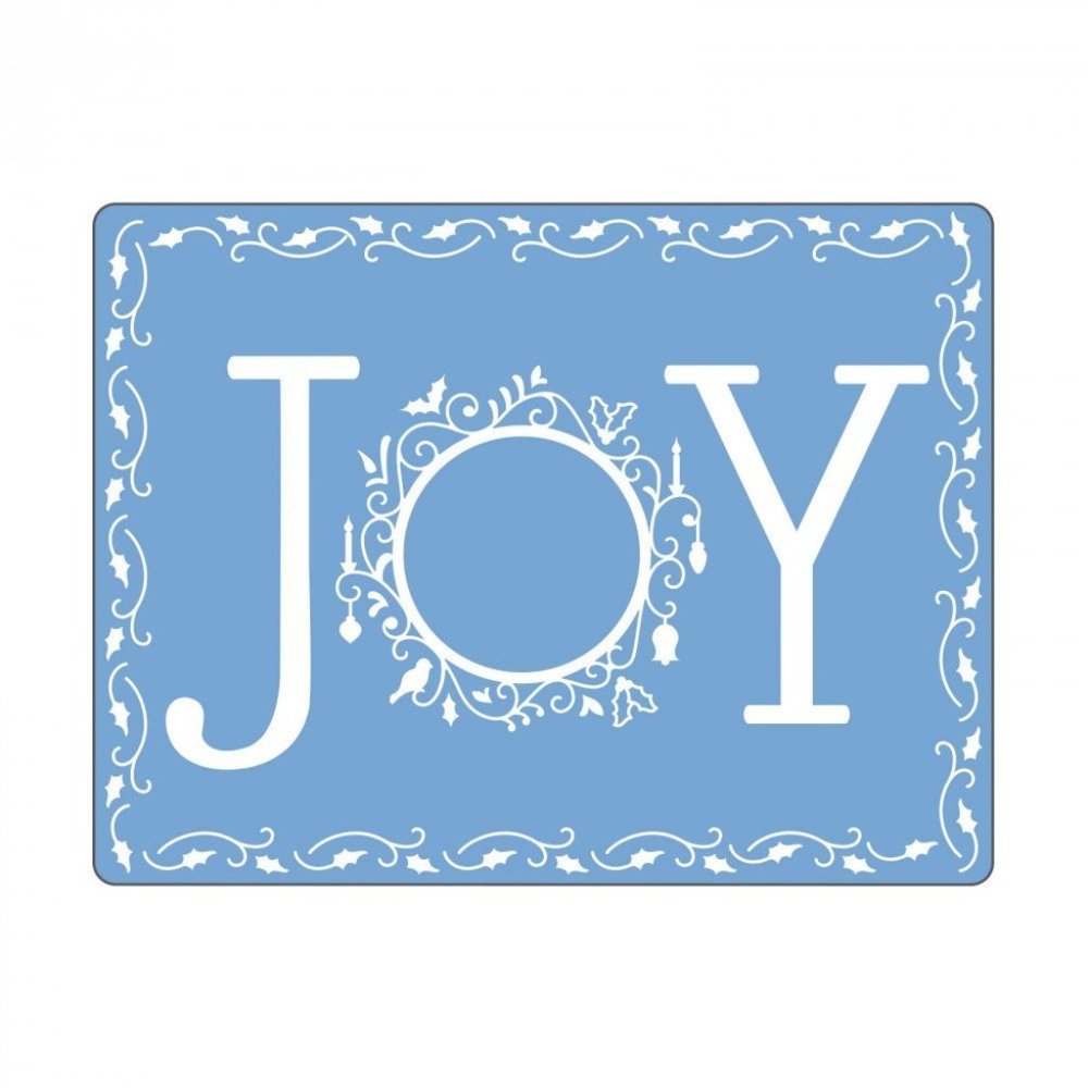 Sizzix Texture Impression Holiday JOY W/frame embossing folder